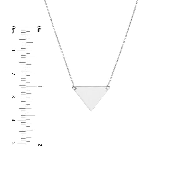 mini triangle necklace view with ruler
