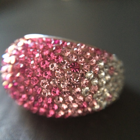 Pink Crystal Ombre Ring - Size 7 - LittleGemsUSA - 1