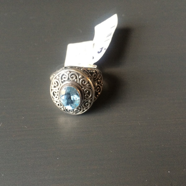 Artisian Blue Topaz Ring - Size 7 - LittleGemsUSA - 2
