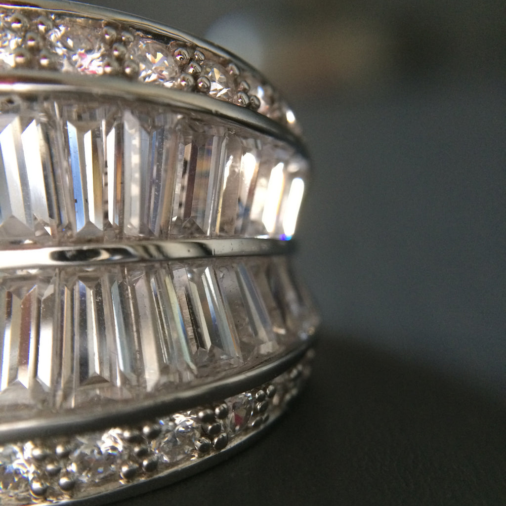 CZ Sterling Silver Fashion Ring - Size 6 - LittleGemsUSA - 1