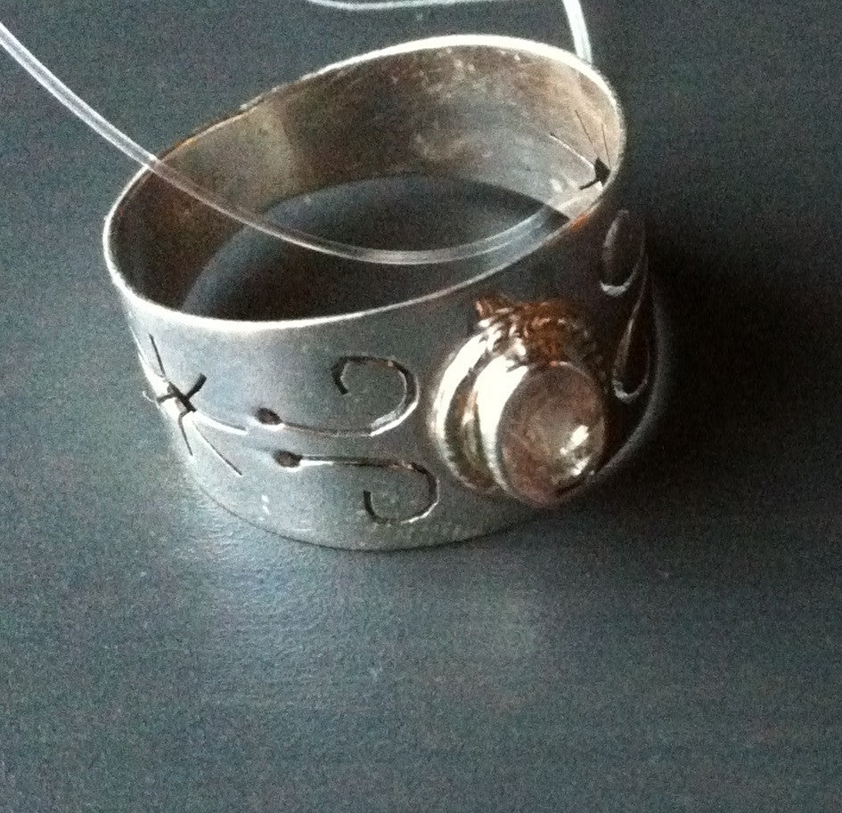 Citrine Silver Band Ring - Size 8 - LittleGemsUSA - 1
