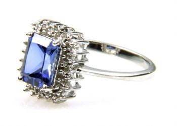 Created Sapphire 1.65 ct Stone Ring - Size 7 - LittleGemsUSA - 4