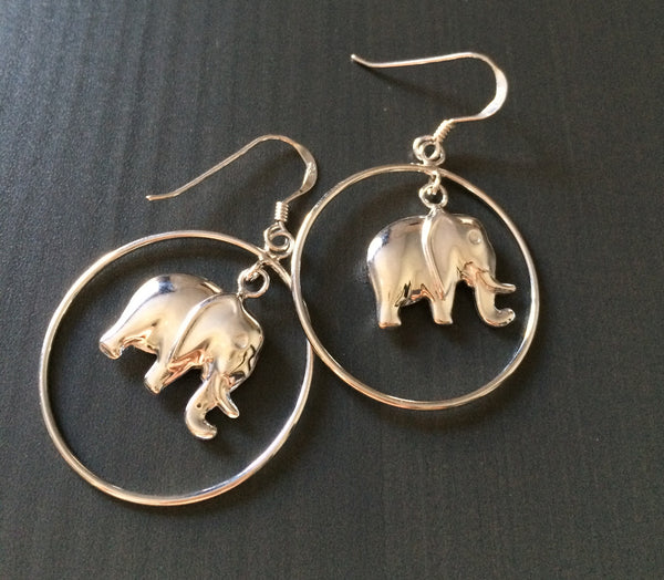 Elephant Hoop Earrings - LittleGemsUSA - 2