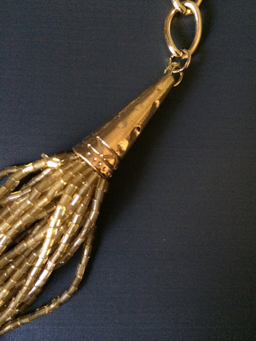 Fancy Bugle Bead Necklace - Silver or Gold - LittleGemsUSA - 1