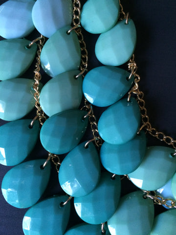 Mint Ombre Statement Necklace - LittleGemsUSA - 1