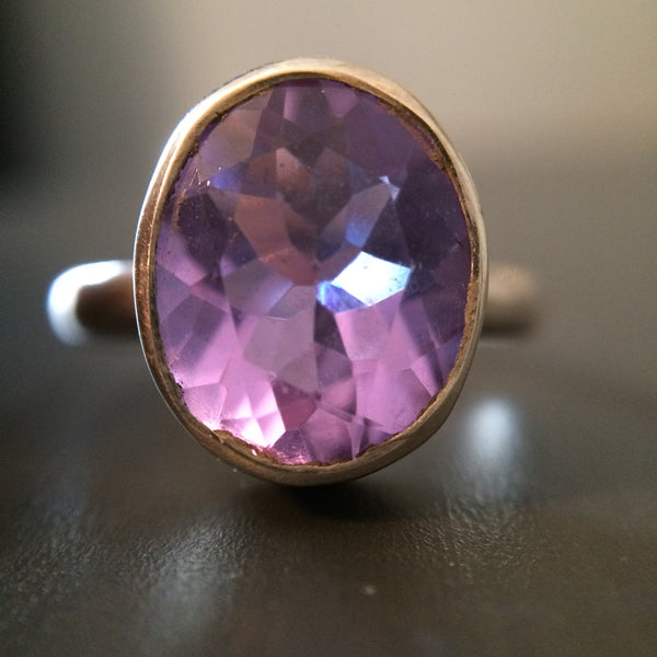Purple & Pink Stone Ring -  Size 9 - LittleGemsUSA - 1