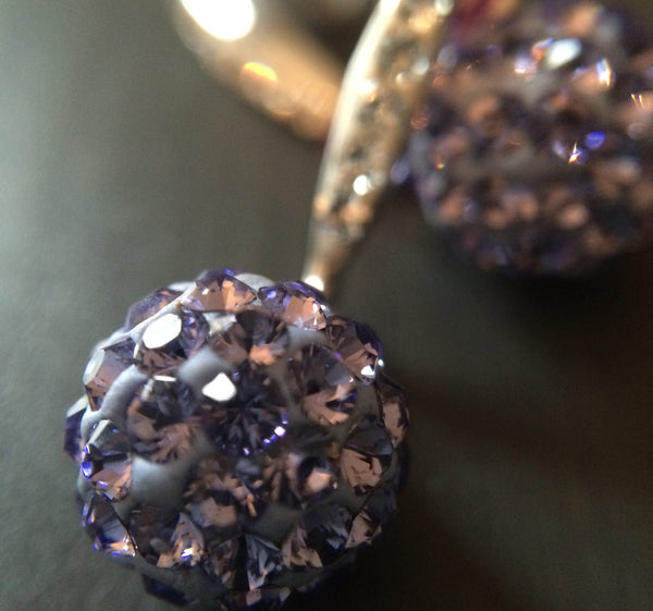 Purple Pave Crystal  Drop Earrings - LittleGemsUSA - 1