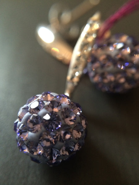 Purple Pave Crystal  Drop Earrings - LittleGemsUSA - 2
