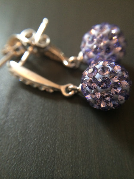 Purple Pave Crystal  Drop Earrings - LittleGemsUSA - 3