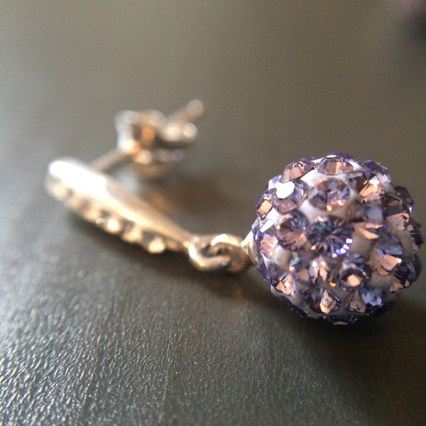 Purple Pave Crystal  Drop Earrings - LittleGemsUSA - 4