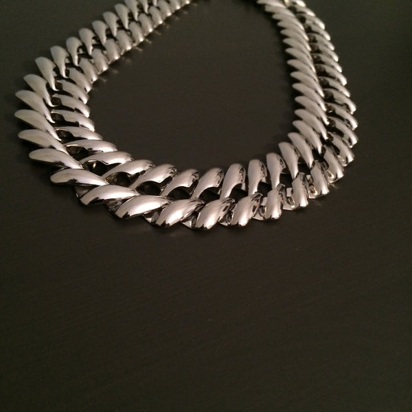 Silver Chain Statement Necklace - LittleGemsUSA - 2