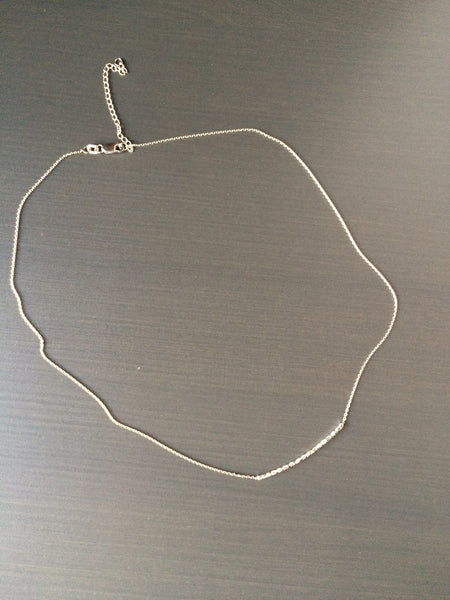 Sterling Silver Diamond Cut Bar Necklace - LittleGemsUSA - 4