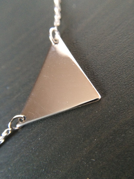 Sterling Silver Triangle Necklace - LittleGemsUSA - 2