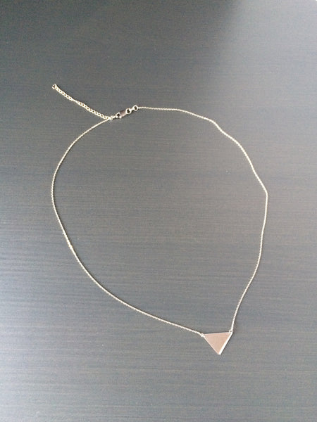 Sterling Silver Triangle Necklace - LittleGemsUSA - 3