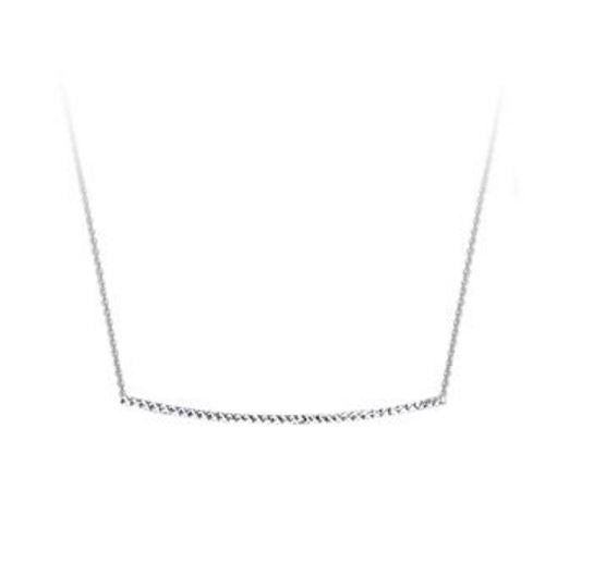 Sterling Silver Diamond Cut Bar Necklace