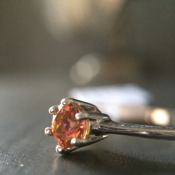 Tiny Topaz Solitaire Ring - Size 6 - LittleGemsUSA - 1